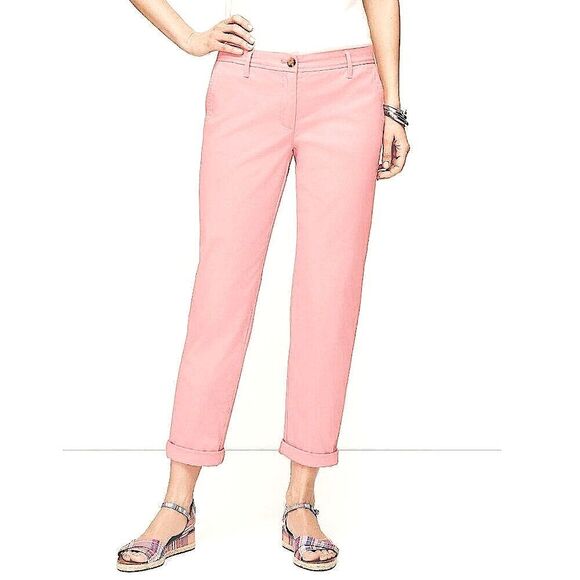 Talbots Relaxed Chino Pants Size 8 Pink Ankle Pants NWOT - Picture 1 of 11
